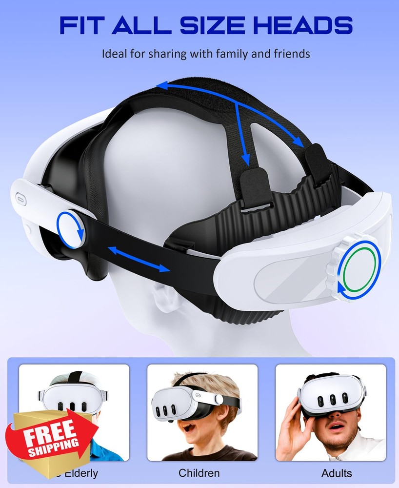 NinjaPlusOX VR Head Strap for Meta Quest 3/3S/2, Adjustable
