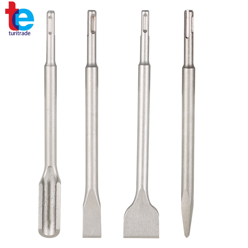 4 Pcs SDS Plus Chisel Bits High Quality Flat Chisel Grooving Chisel Point Chisel