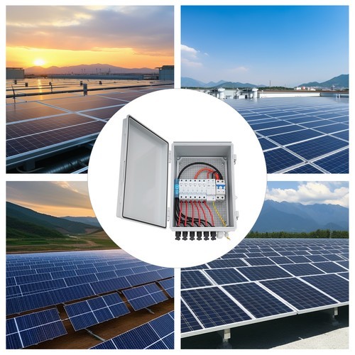 6 String PV Solar Combiner Box Circuit Breaker Junction Box For Solar System