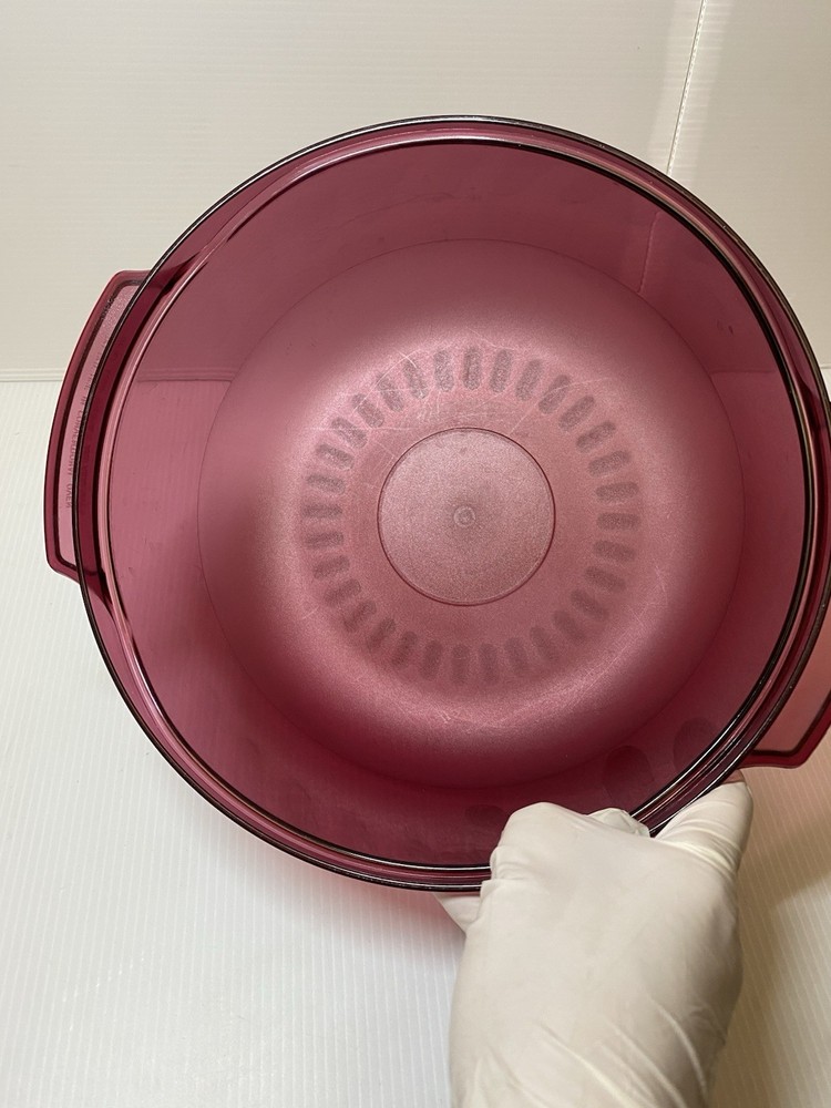 VTG Tupperware TupperWave Stack Cooker Microwave Steamer Cranberry Red 4 Pieces