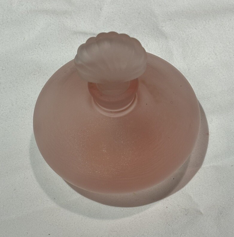 Blown Frosted Glass Perfume Bottle Shell Shape Stopper.
