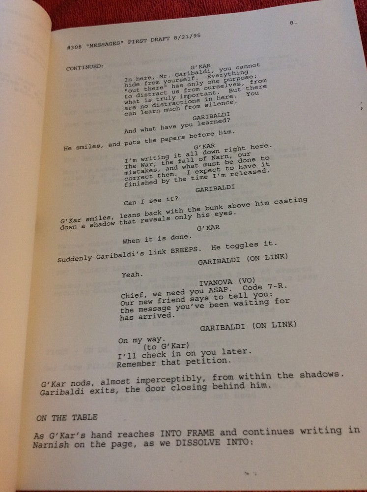 ORIGINAL SCRIPT BABYLON 5 MESSAGES FROM EARTH #308 JERRY DOYLE MICHAEL O'HARE