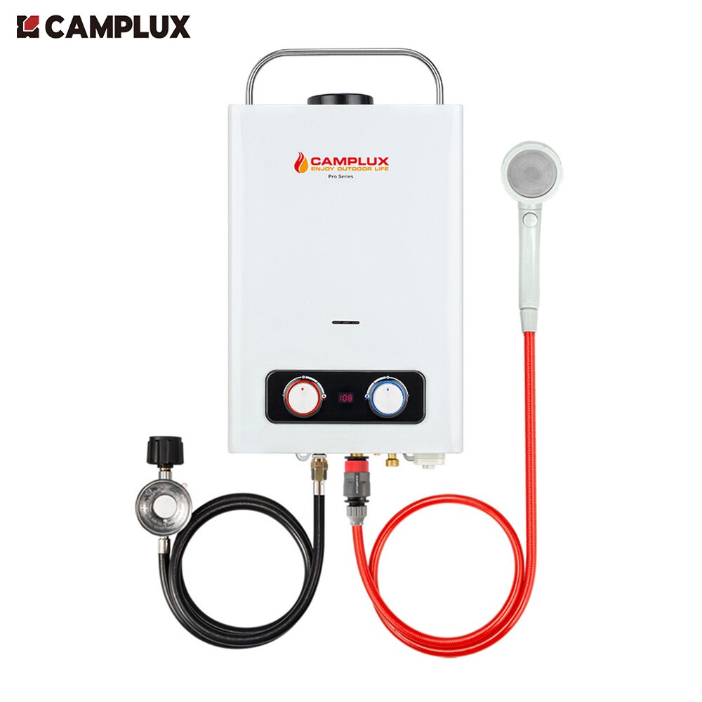 Camplux 6L Outdoor Gas Water Heater w/Pump Option Portable Shower for RV Camping