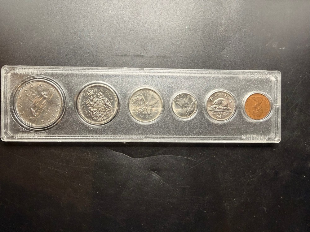 1968 Canada 6 Coin Mint Set In Plastic  Display