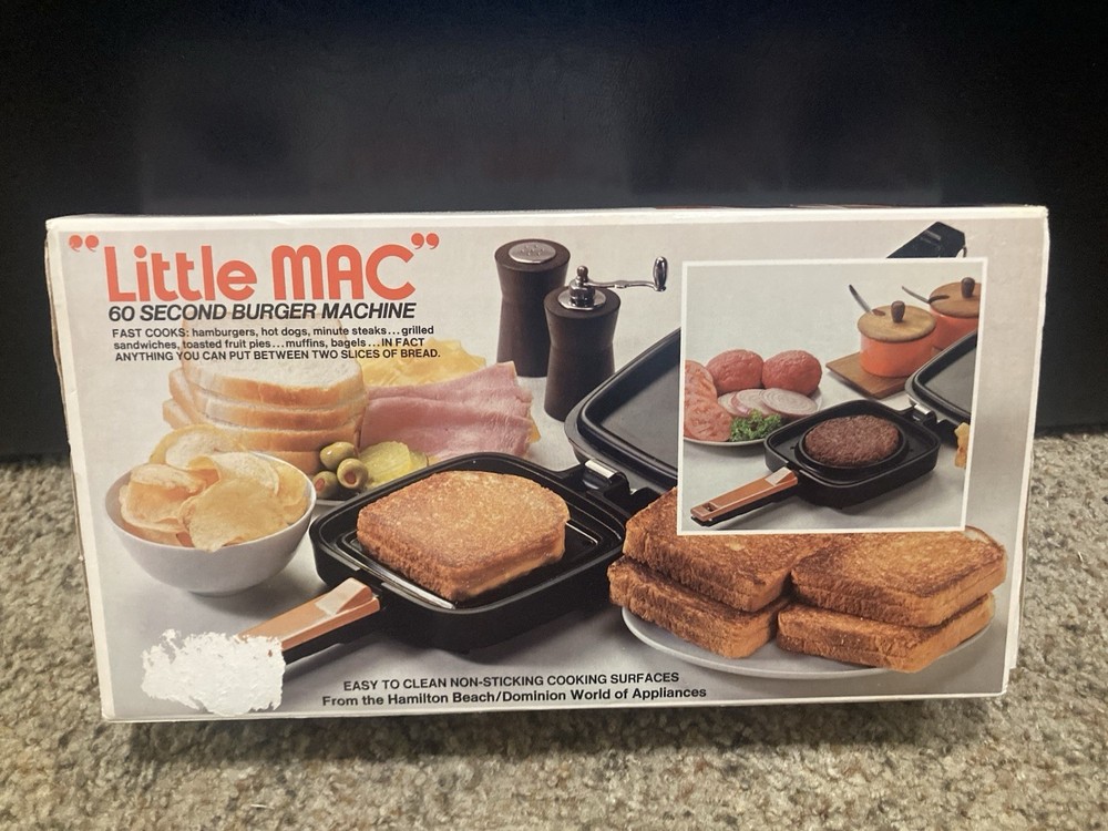 LITTLE MAC 60 SECOND BURGER MACHINE Dominion Hamilton Beach Open Box New