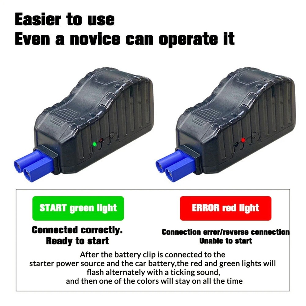 Multi-Functional Smart Battery Clamp with LED Indicators for Jump Starter Packs