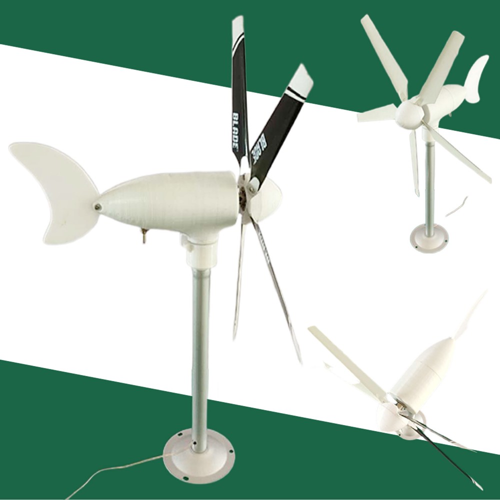 5-Blade 20V 3-Phase Wind Turbine Model Vertical Axis Permanent Magnet Generator