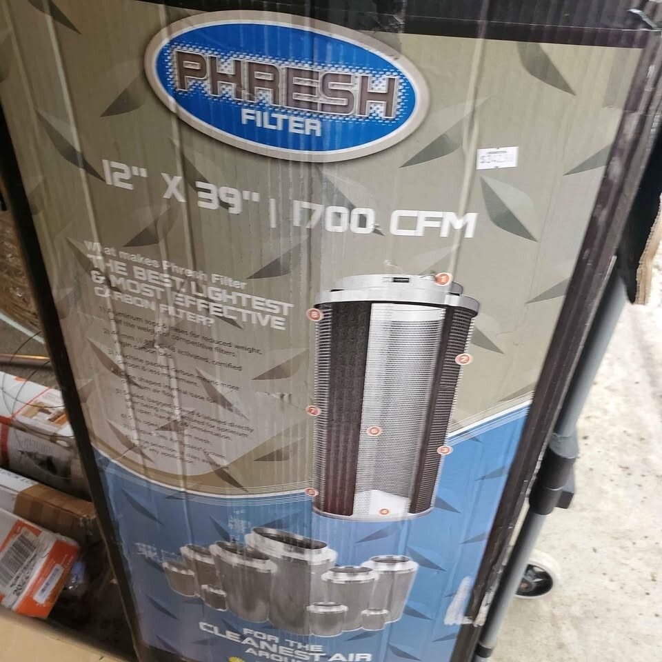 Hydroponic Clean Air Phresh Filter 18" Inline Carbon Filter Large 12" ID X 39"