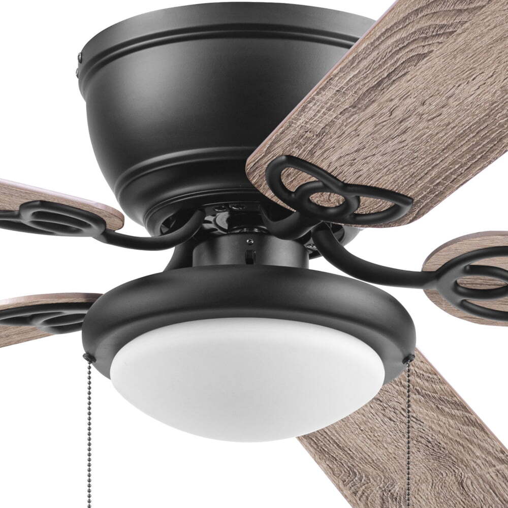 52" Black Traditional Indoor Ceiling Fan with Light