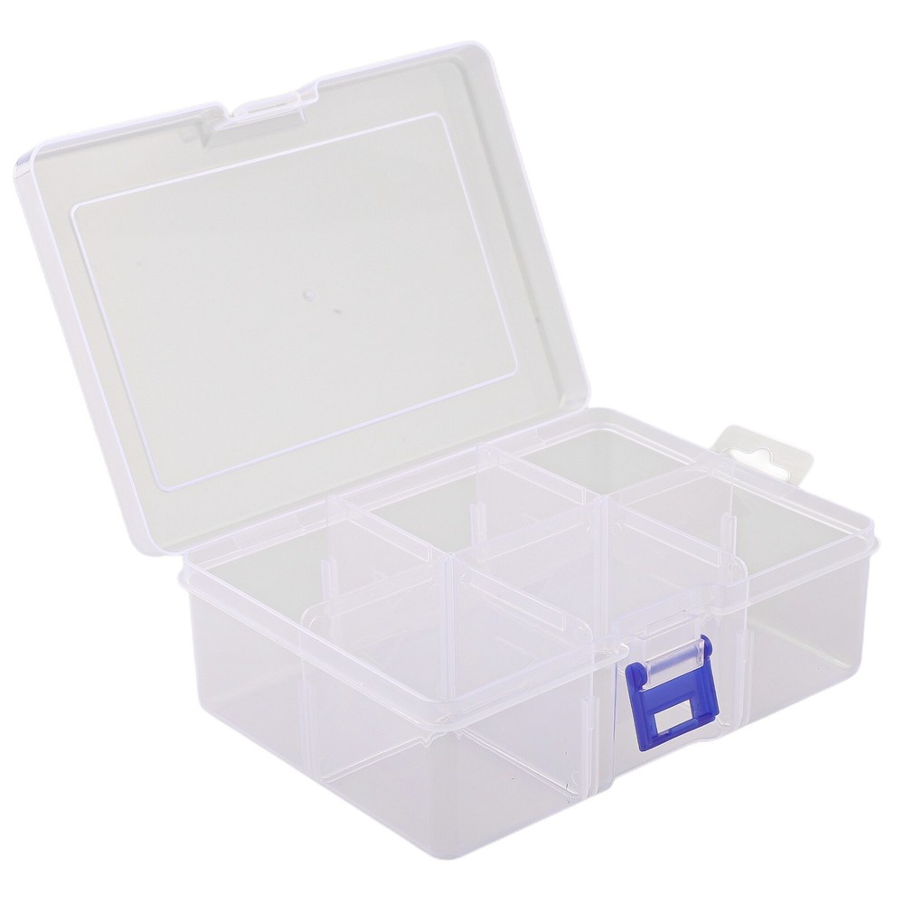 Eco friendly Plastic Screw Organizer with 6 Adjustable Grids and Dustproof Lock