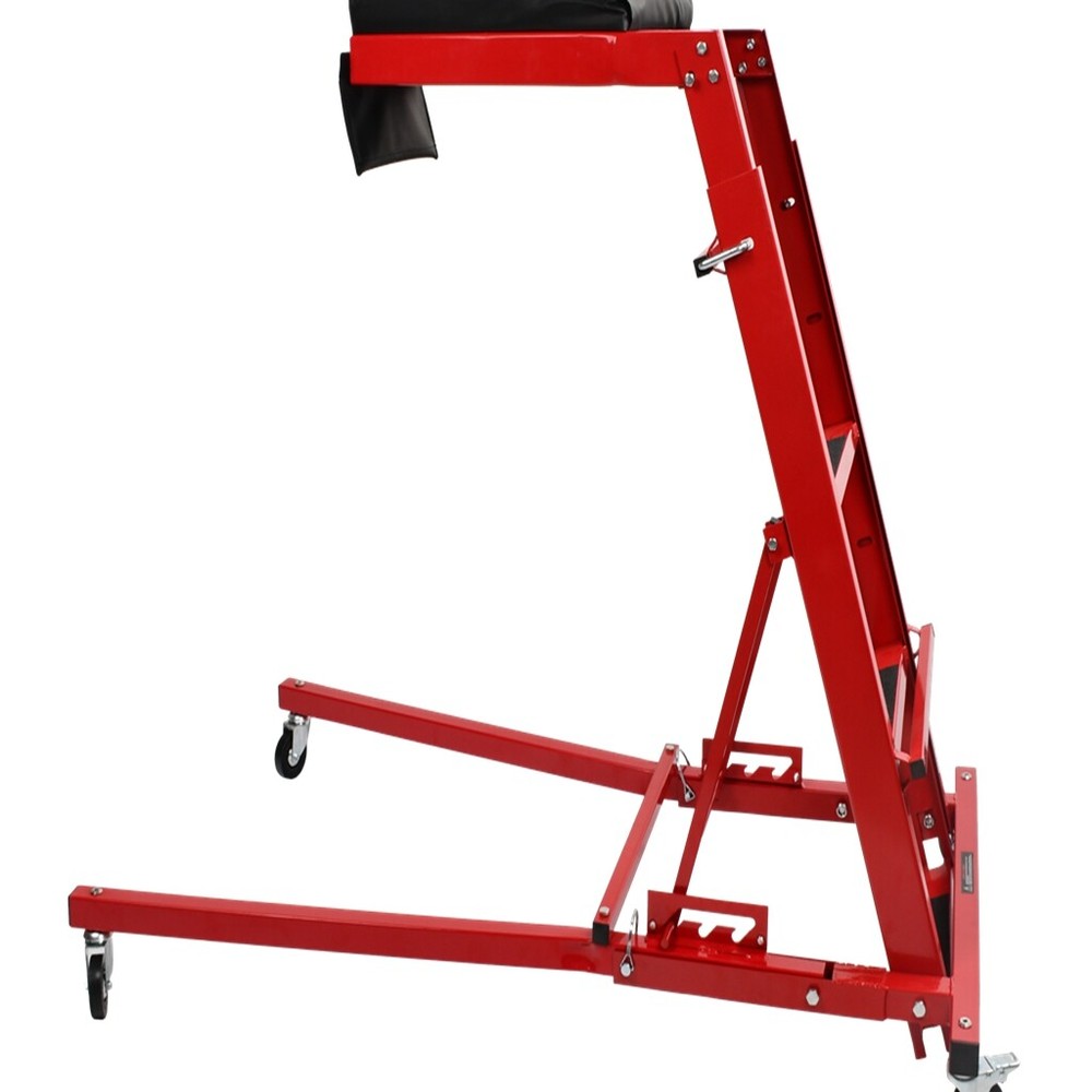 400LBS Foldable Topside Creeper Adjustable 45"-66" Height Engine Movable Ladder