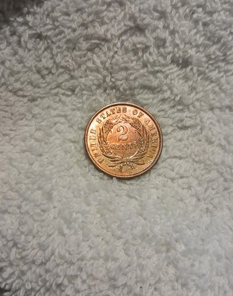 1865 2C Two Cent Piece Choice Red/Brown