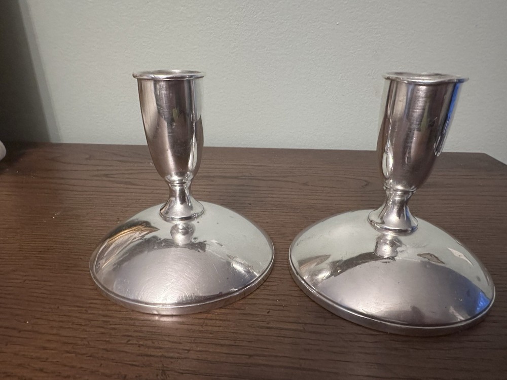 Gorham Sterling Silver 925 Weighted Candlestick Holders Pair Pattern 975 - CB35