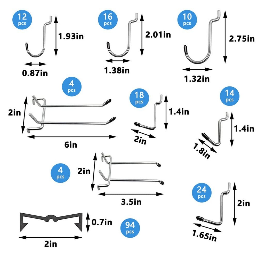 258PCS Pegboard Hooks, Pegboard Accessories Organizer Kit, Pegboard Set for T...
