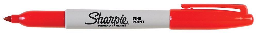 Sharpie Permanent Markers, Fine Point 2 Count (Pack of 1), Red
