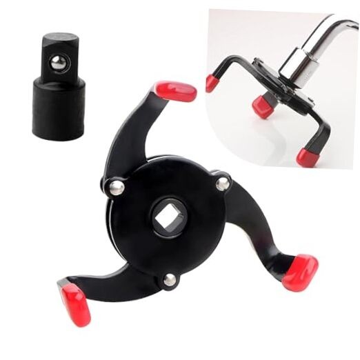Car Filter Wrench, 3-Claw Adjustable Oil Filter Wrench Tool with Variable