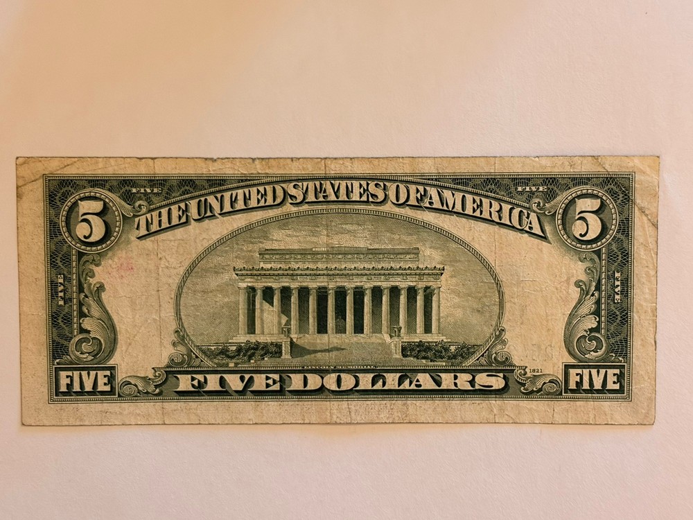1934 C $5 SILVER CERTIFICATE US Five Dollar Note