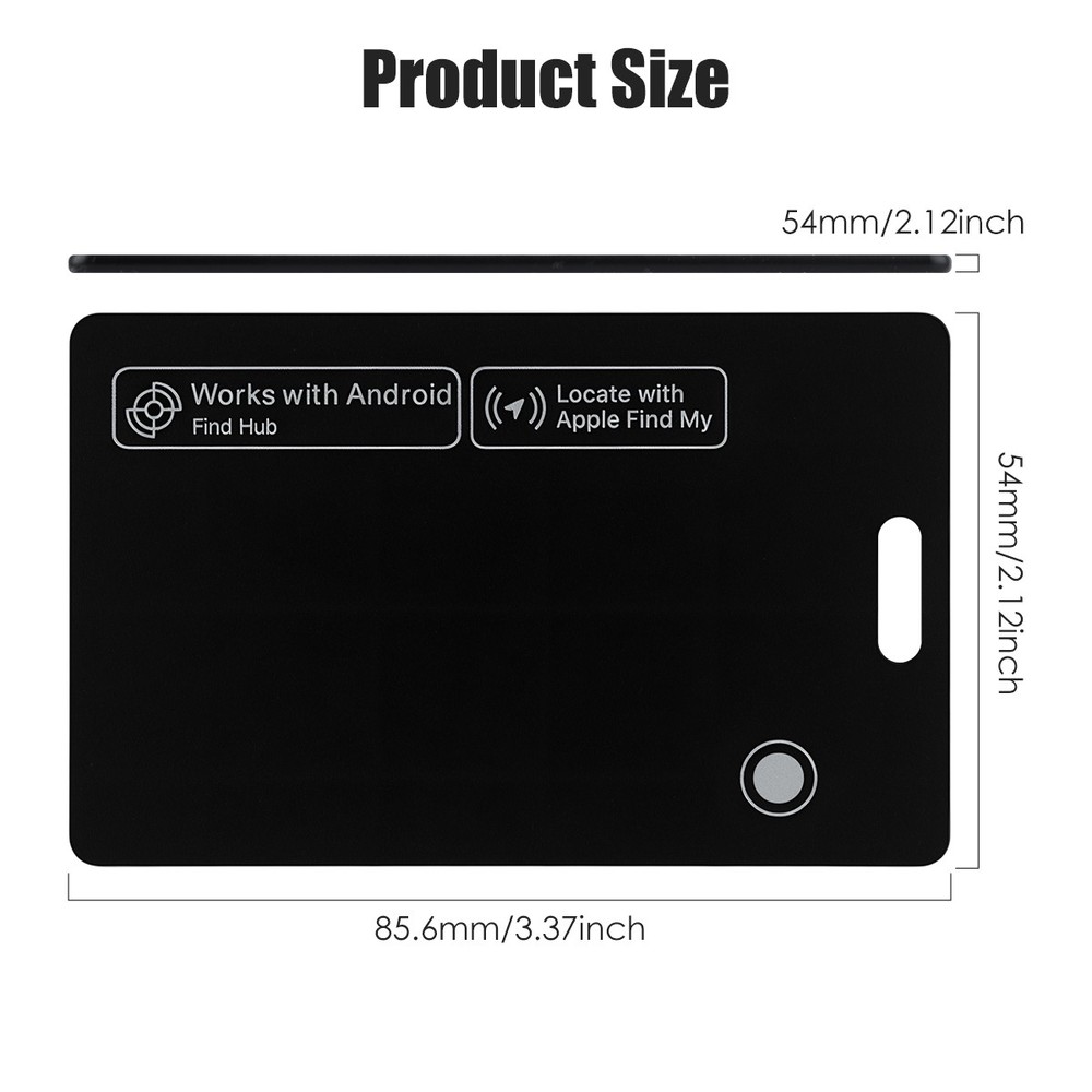 Slim Rechargeable Wallet Tracker Card IP68 For iPhone Apple Find My & Google