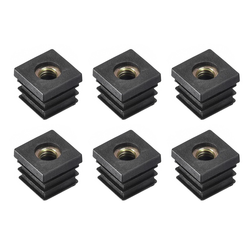 6Pcs 0.79"x0.79" Caster Insert with Thread, Square M8-1.25mm Thread