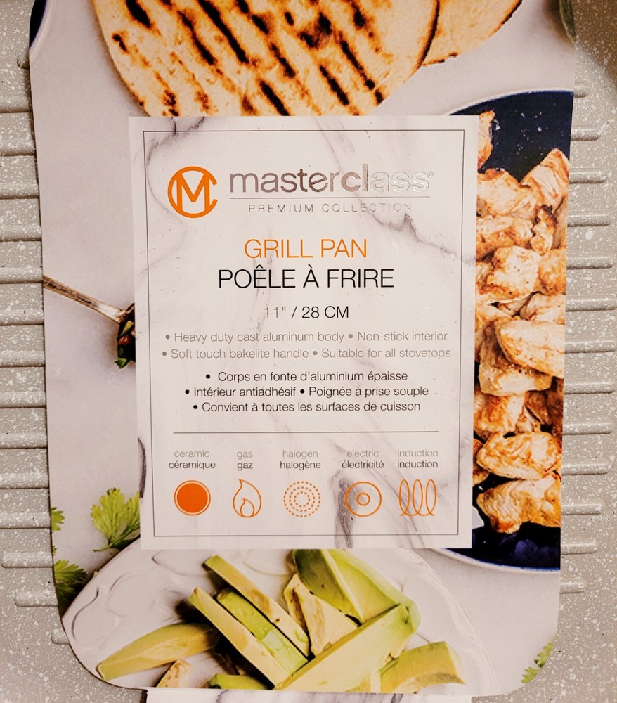 Masterclass Premium Cookware Grill Pan 11" Beige Speckle NEW
