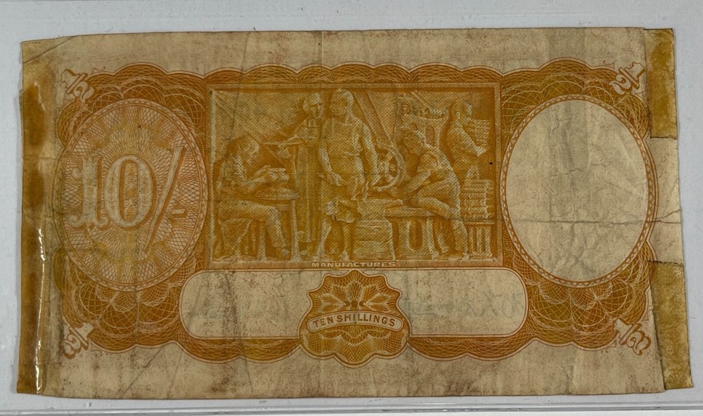 Australia 1939-52 10 Shillings (#232) nice note with tape issues
