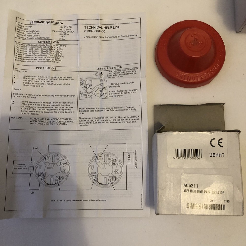 Acel High Temp Heat Alarm Detector UBHHT Class SC