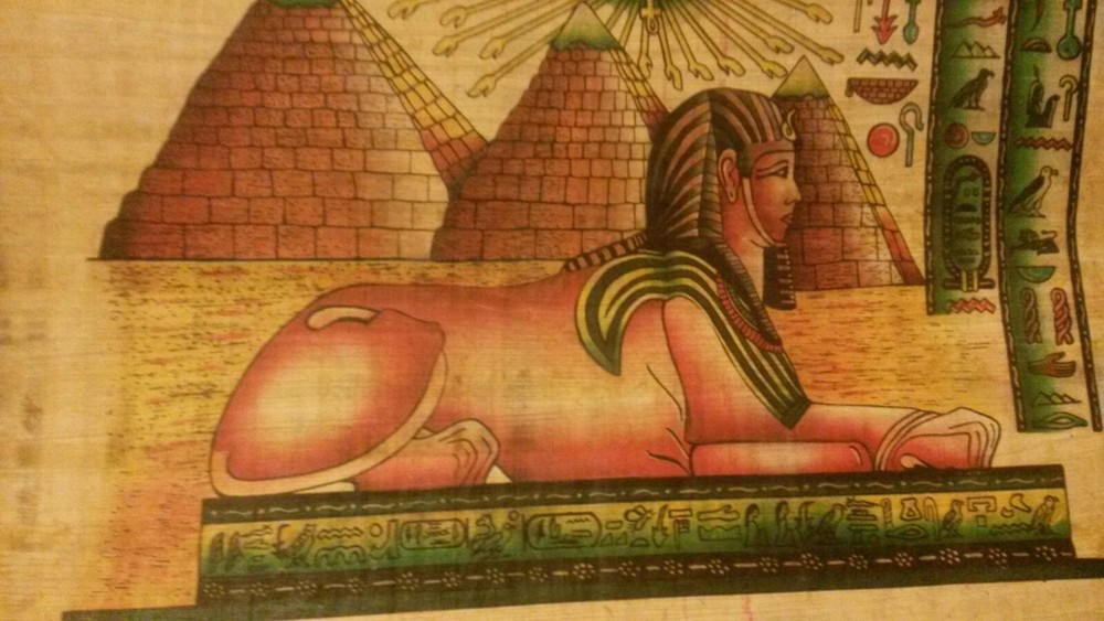 Handmade Egyptian Papyrus with vivid color designs.