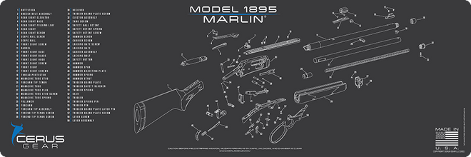 MARLIN MODEL 1895 SCHEMATIC Premium Long Gun Mat