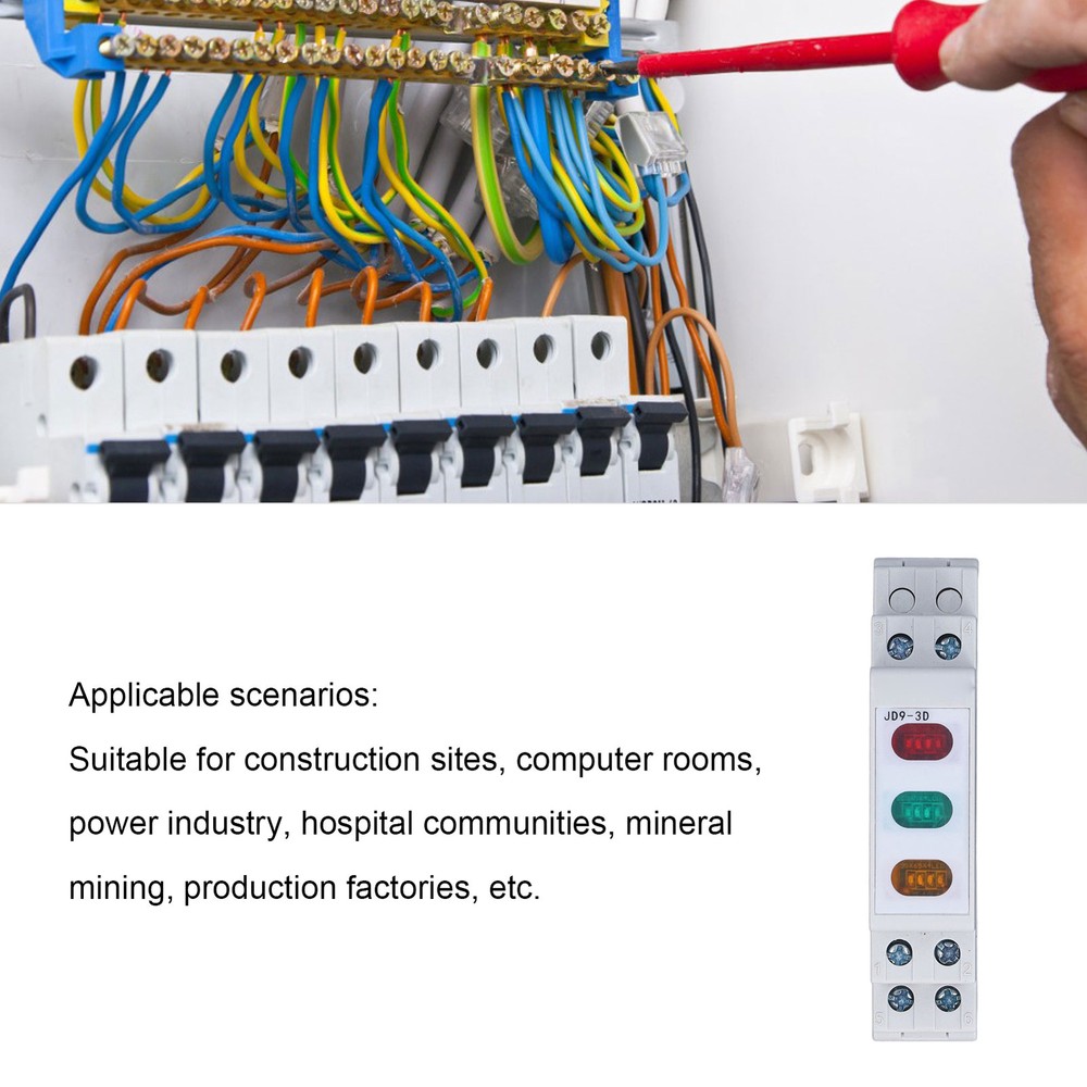 DIN Rail Indicator Light LED Indicator Lamp For Magnetic Starter Contactor.
