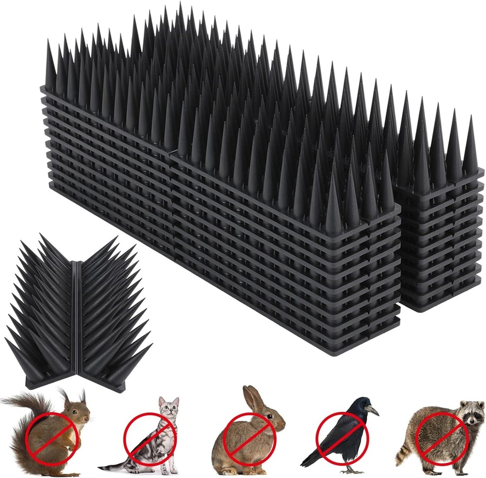 Humane 20 Pack Bird Spikes for Outdoor Use - Effective and Easy Installation