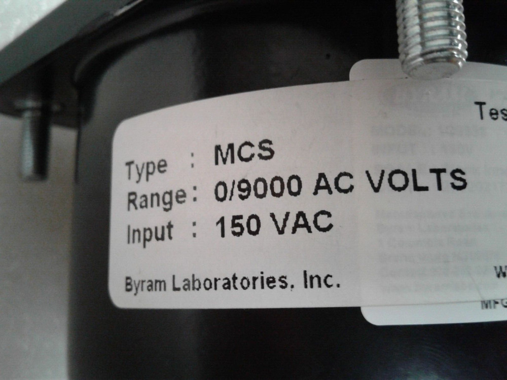 Byram Laboratories 1C9858 0-9000 Volt AC Switchboard Meter