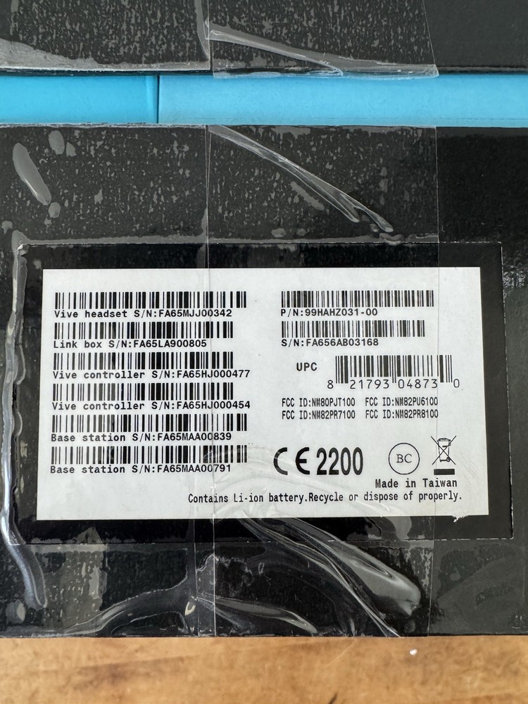 HTC Vive Virtual Reality VR Full System