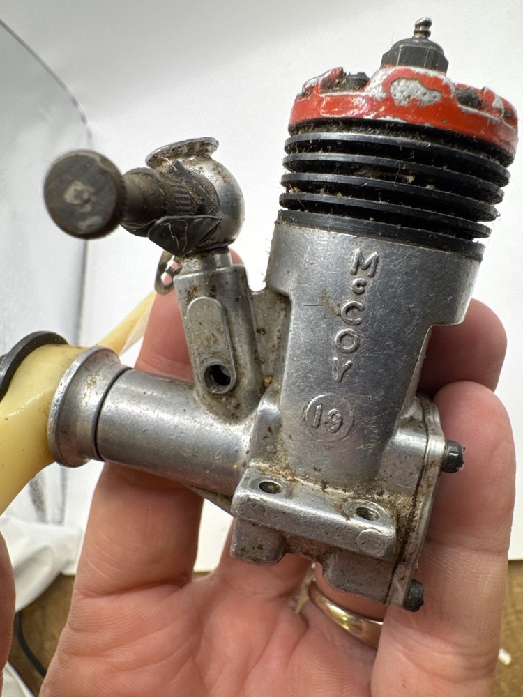 Vintage McCoy .19 Model Airplane Engine w/ Prop Good Compression Untested