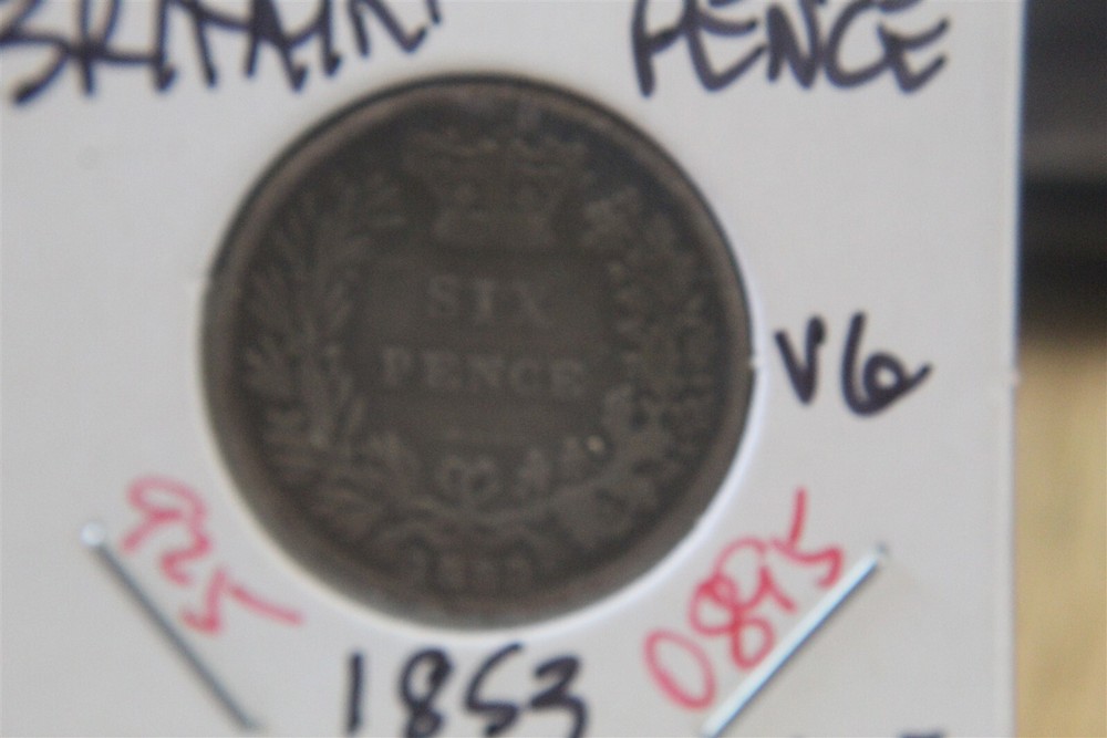 GREAT BRITAIN 6 PENCE 1853 SILVER KM733.1