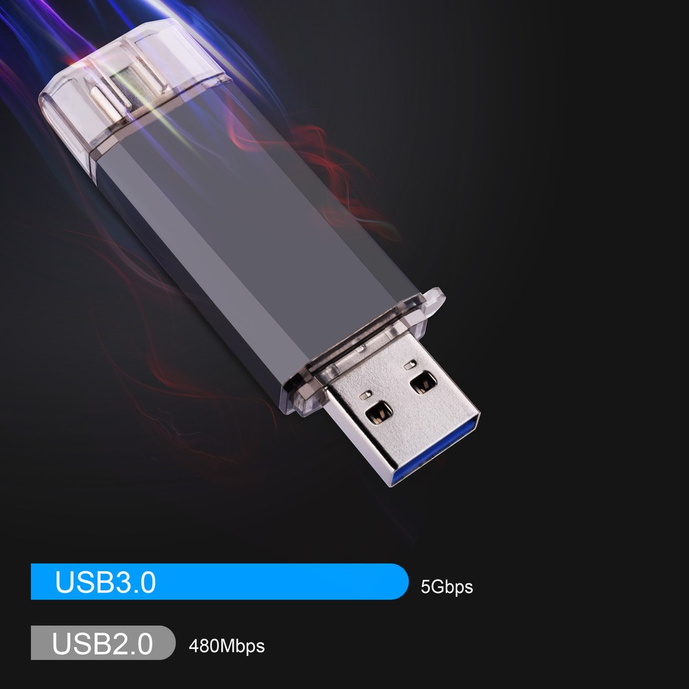 128GB Dual Type-C OTG Flash Drive USB Memory Stick U Disk for Android phone PC