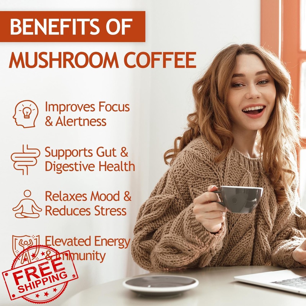 GRGTP Mushroom Coffee Adaptogen Blend 90 Servings