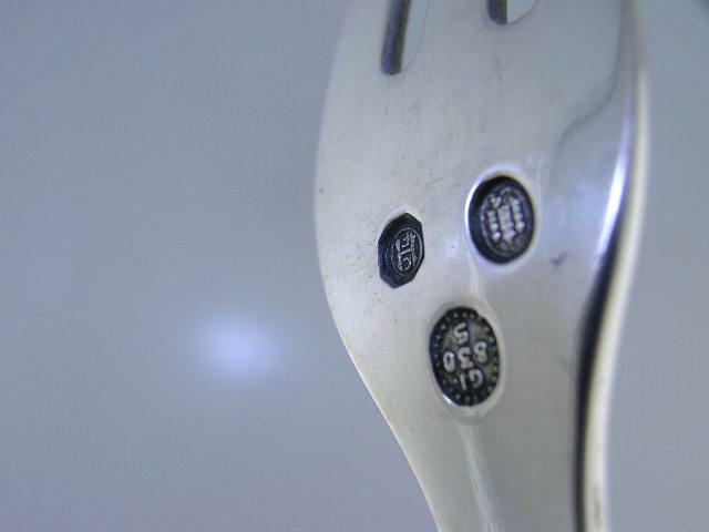 Rare 830 Silver GEORG JENSEN Fruit Forks BEADED 830S ~ Denmark ~c1924