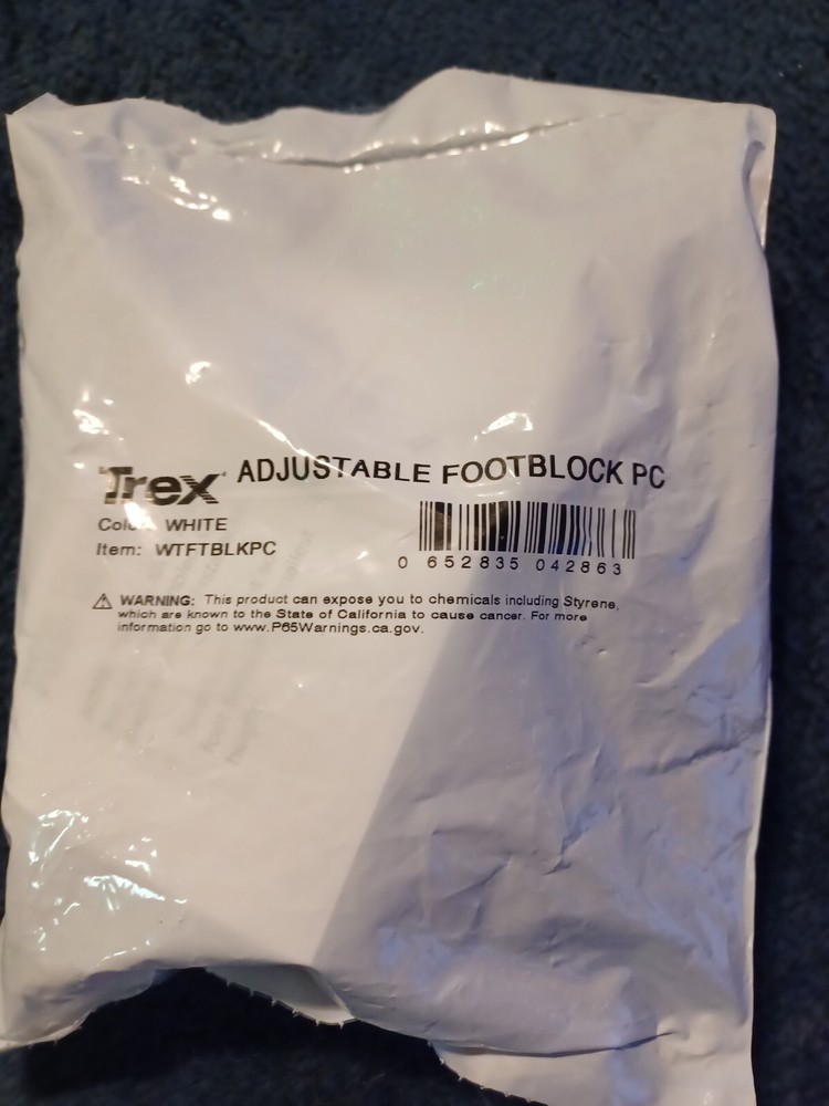 Trex Transcend Adjustable Foot-Block  PC Color White WTFTBLKPC