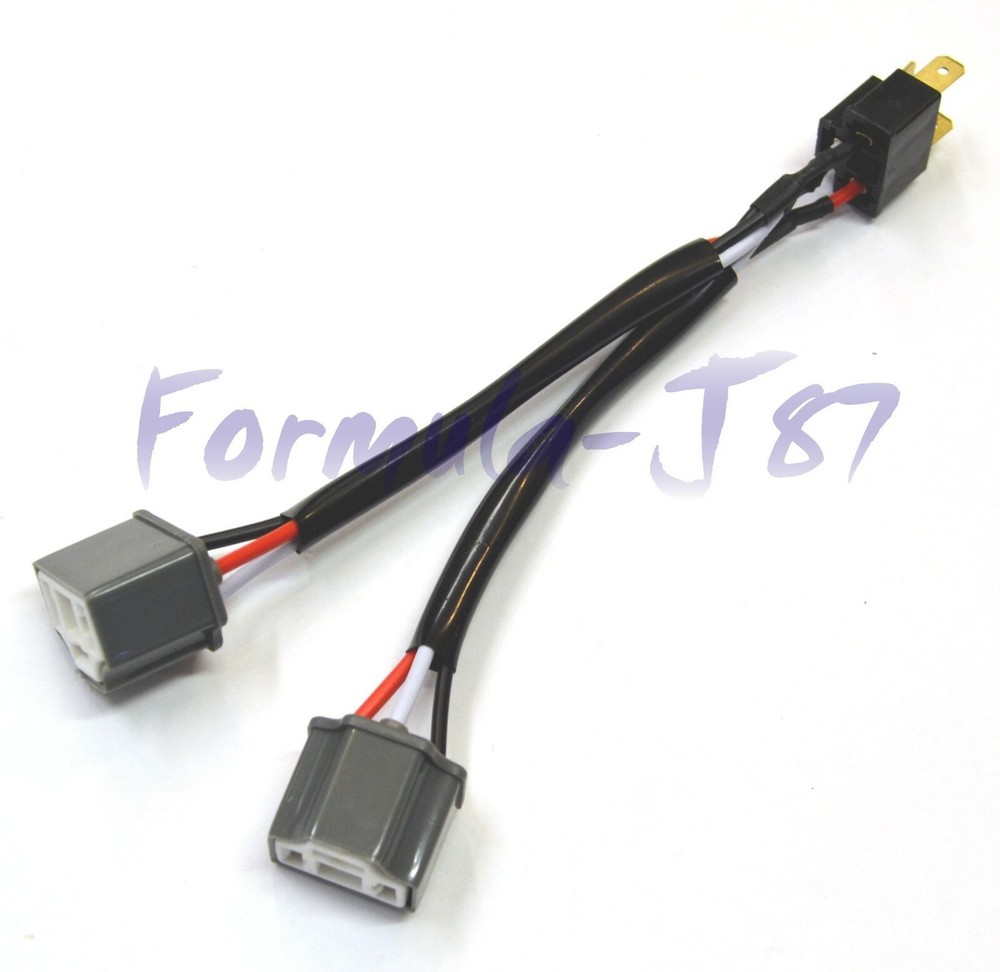 Splitter Wire Ceramic S 9003 HB2 H4 Two Harness Head Light Socket Plug Dual Beam
