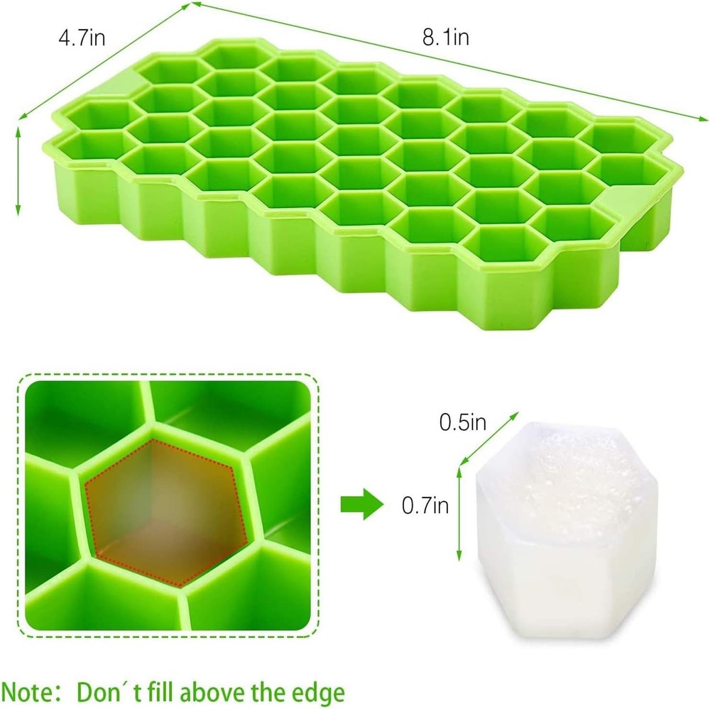 8 Pack Silicone Ice Cube Molds, MOLAREPI Ice Cube Trays with Lids Flexible