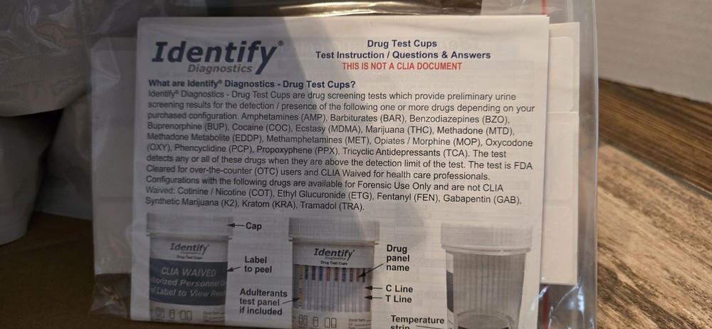 Identify Drug Test Cups