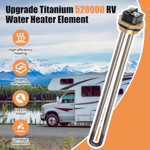 Upgraded Titanium 520900 RV Water Heater Element with Wrench for Suburban SW