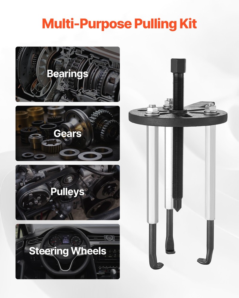 VEVOR 21 in 1 Bearing Disassembly Puller Inner Hole Removal Tool 3-Jaw Puller