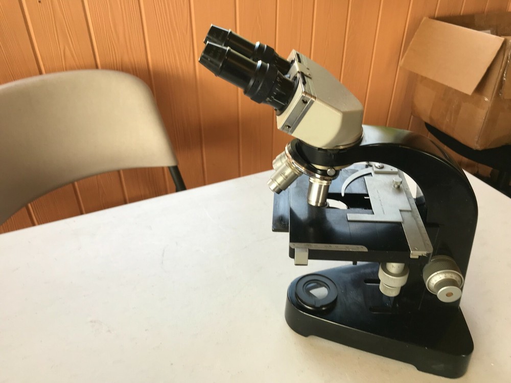 Vintage Ernst Leitz Wetzlar Germany Binocular Microscope