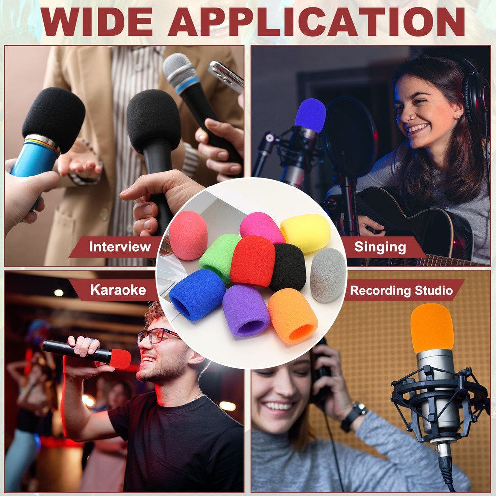 Microphone Cover, Sponge Foam Mic Cover, 3 Pack & 3" & Black