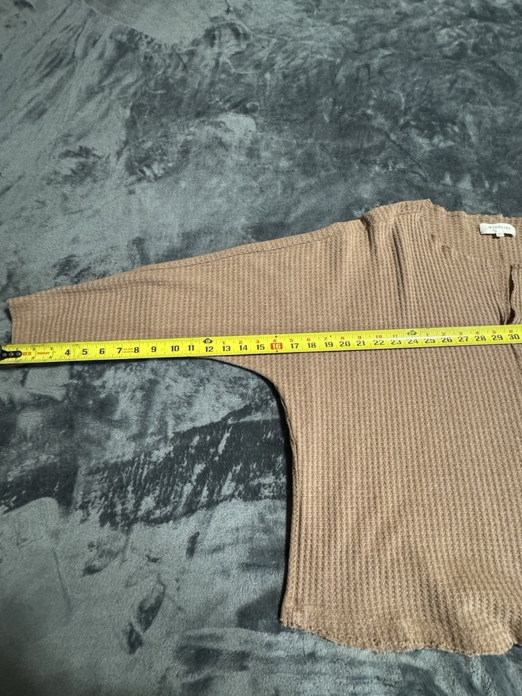 Wishlist Oversized M/L Tan Waffle Knit Sweater