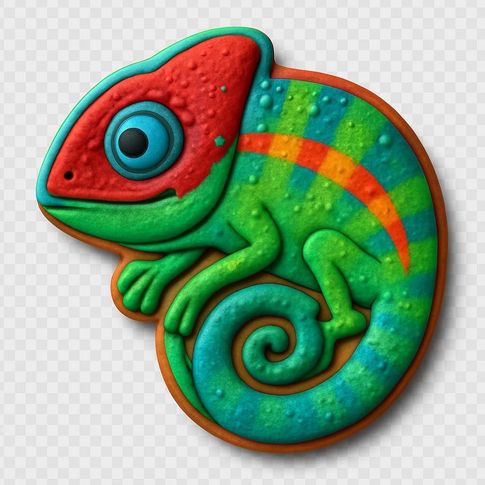 Clever Chameleon Cookie Cutter 4x3.2" Fun Baking Design