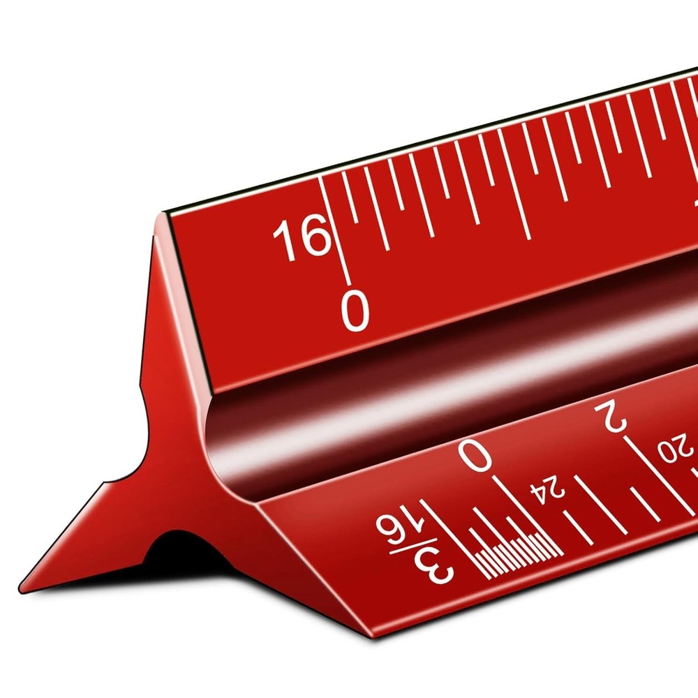 Architectural Scale Ruler, 12'' Imperial Architect Scale, Aluminum Engineer Scal