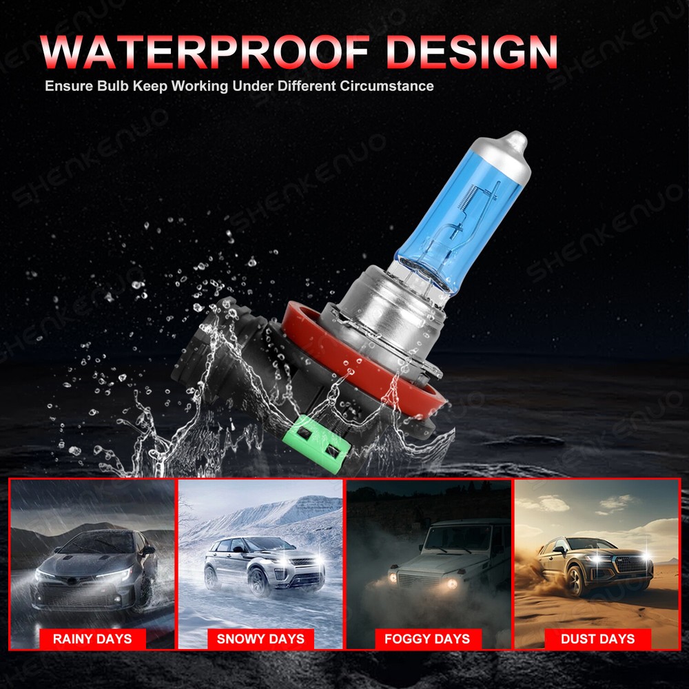 H11 White Low Beam Headlight LED Light Bulbs For 2009-2013