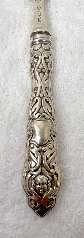 Victorian Hallmarked Silver Plate Fish Set Extremely Detailed Face On Handle